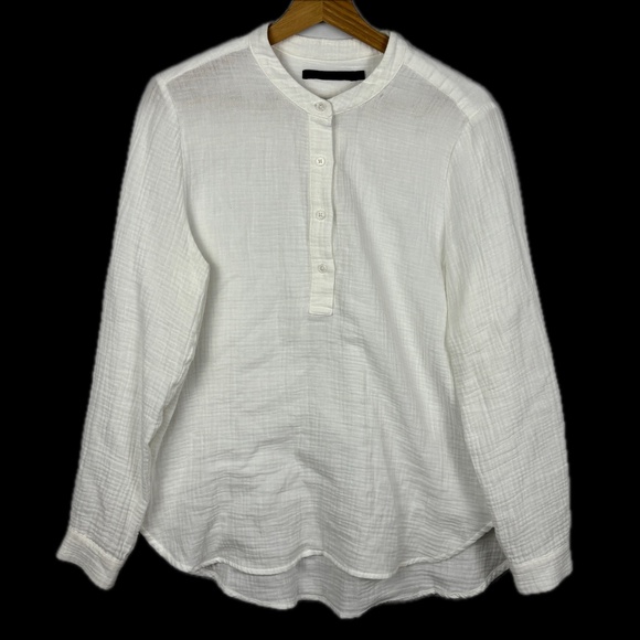 Jenni Kayne LongSleeve Cotton Gauze Popover Tunic Blouse Sz S Breathable Capsule - Picture 1 of 10